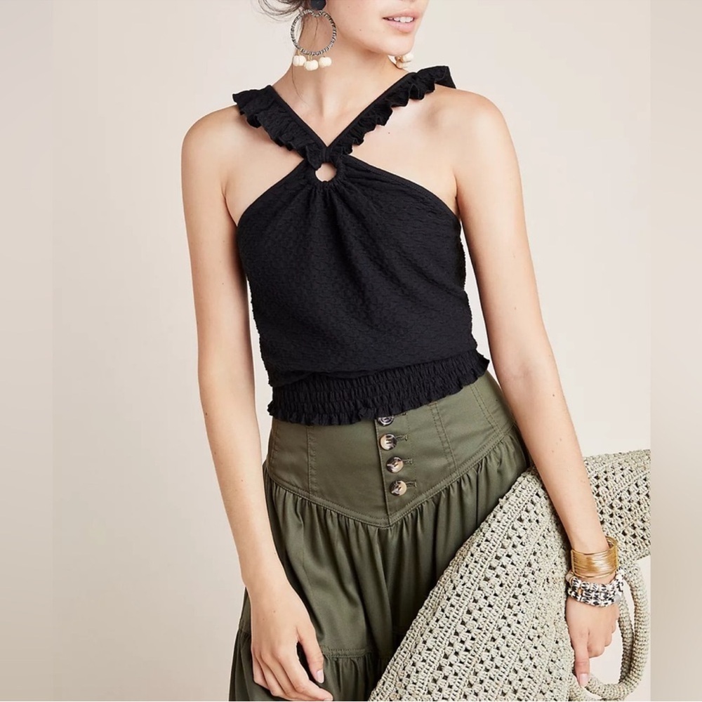 Anthropologie Marisol Ruffled Halter Top‎ Medium